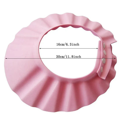 Adjustable Baby Shower Shampoo Cap - Waterproof Hair Wash Shield Hat for Kids Bath Time