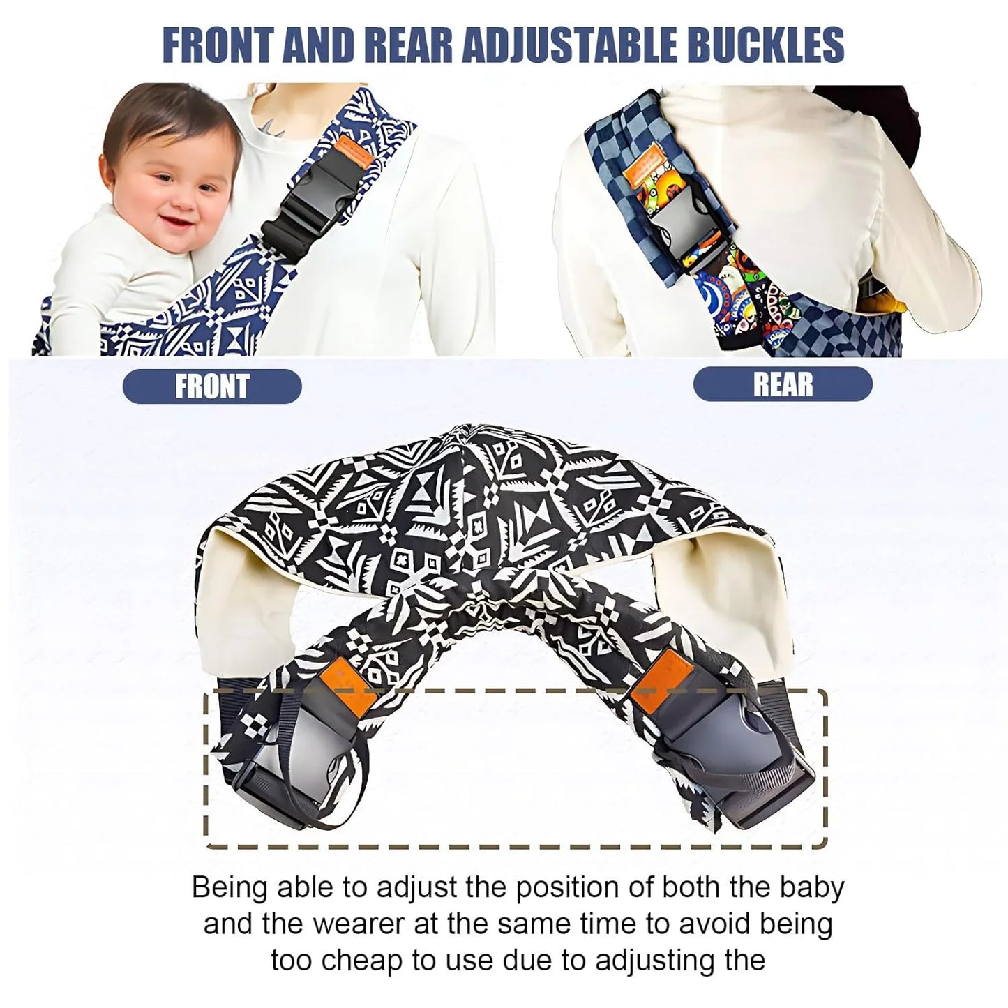 Portable Baby Carrier Wrap - Adjustable Shoulder Sling for Infants & Toddlers with Multifunctional Strap