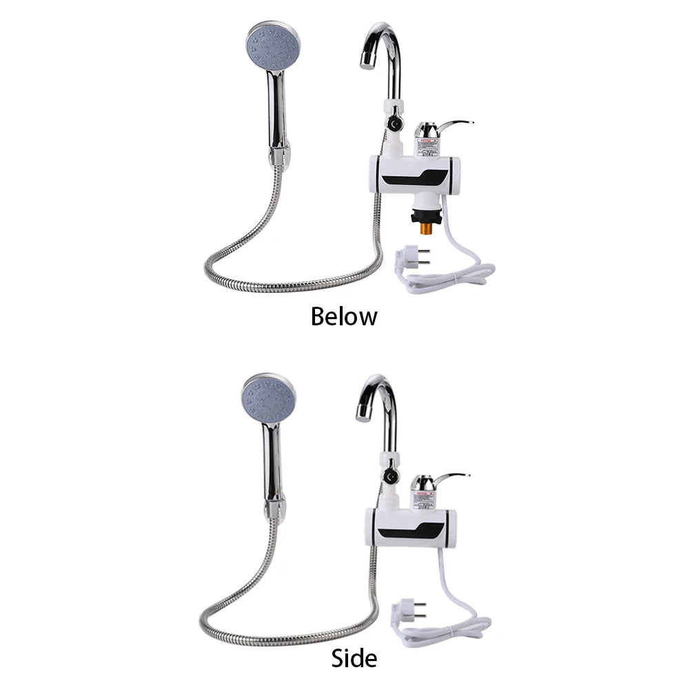 3000W Instant Electric Water Heater — EU Plug Digital Display Tankless Shower & Kitchen Faucet 220V