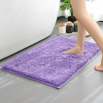Chenille Long-Haired Bath Mat – Absorbent Bathroom Floor Mat for Tub, Living Room, and Entrance Foot Pad