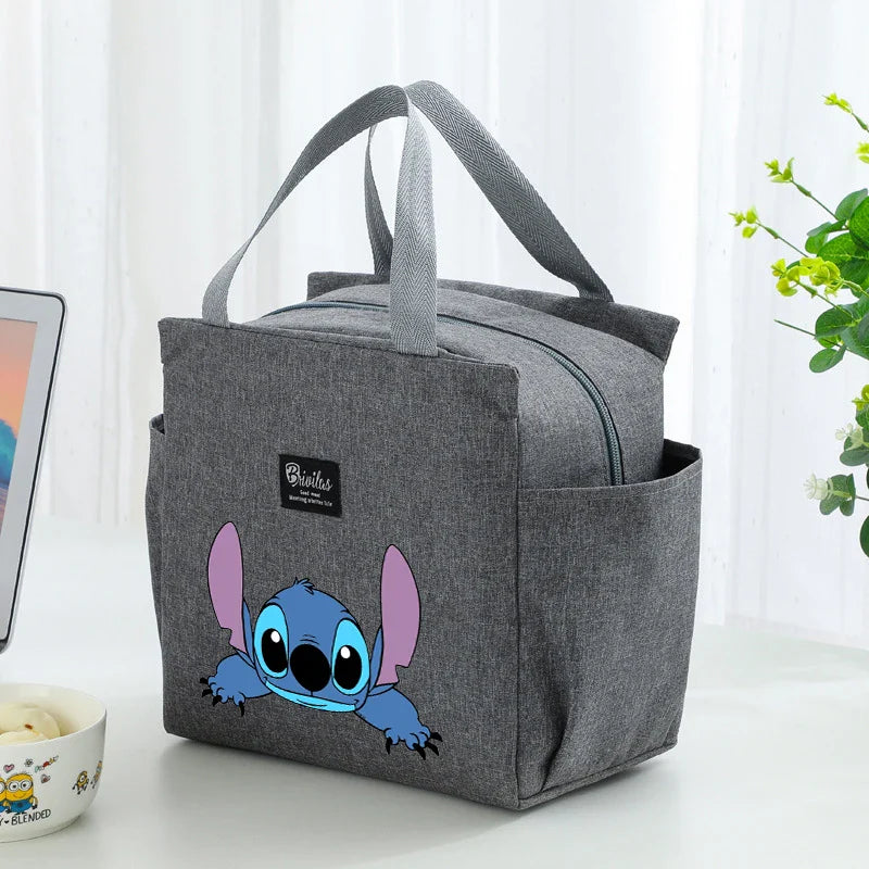 Stitch Insulated Lunch Bag – Waterproof Oxford Cloth with Aluminum Foil, Portable Reusable Square Tote for Work, School, and Picnic