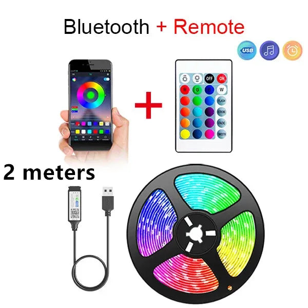 Bluetooth LED Strip Lights – Smart SMD 5050 Flexible Ribbon with App Remote for TV Backlight, Game Room & Home Decor