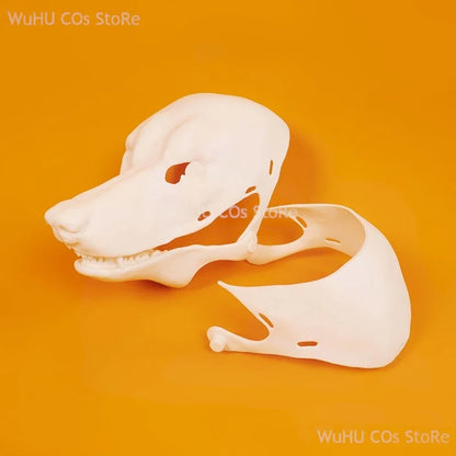 Kigurumi Beast Skull Mask – 3D Printed Wolf Head Fursuit Cosplay, Animal Skull Proboscis Mask for Halloween & Party