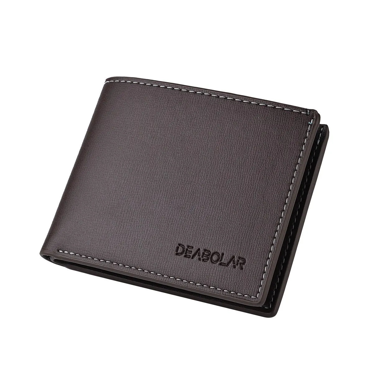 PU Leather Men’s Slim Short Wallet – Thin Folding Credit Card Holder Wallet for Young Men Fashion Minimalist Pocket Wallet