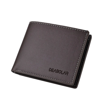 PU Leather Men’s Slim Short Wallet – Thin Folding Credit Card Holder Wallet for Young Men Fashion Minimalist Pocket Wallet
