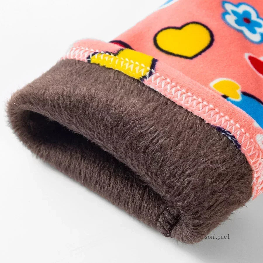 Girls Warm Velvet Leggings Pants (4–13Y) – Autumn Winter Thickened Star Print Kids Stretch Trousers Baby Girl Thermal Skinny Pants