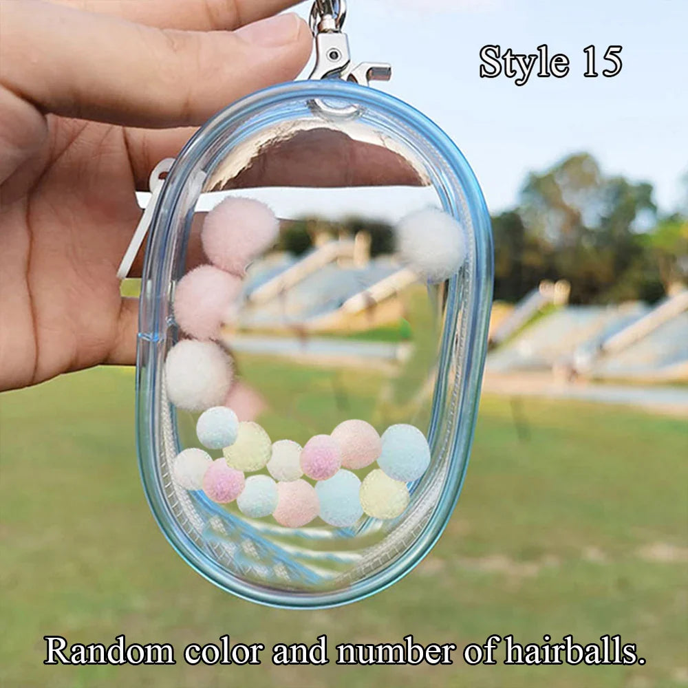 Transparent Jewelry Organizer Box – Plastic Storage Pouch with Keychain, Dustproof Case, Cute Doll Bag for Accessories
