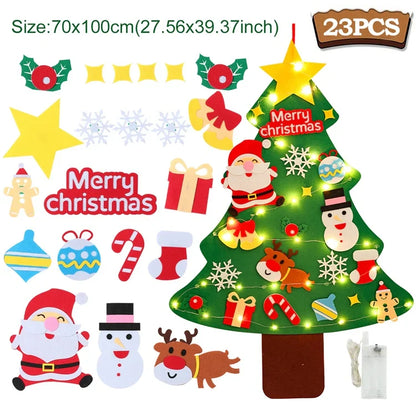 DIY Felt Christmas Tree Decoration – Xmas Ornament for Home Navidad Noel 2025 Santa Claus Kids Gift