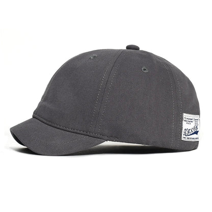Men's & Women's Short Brim Cotton Baseball Cap – Vintage Casual Dad Hat, Adjustable Trucker Style with Nylon Fastener Tape