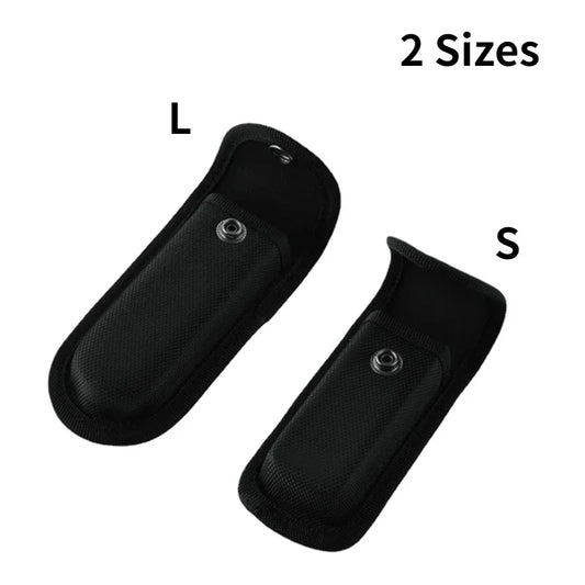 Nylon EDC Knife Pouch - Folding Knife Cover with Flashlight & Pliers Holder Carry Case
