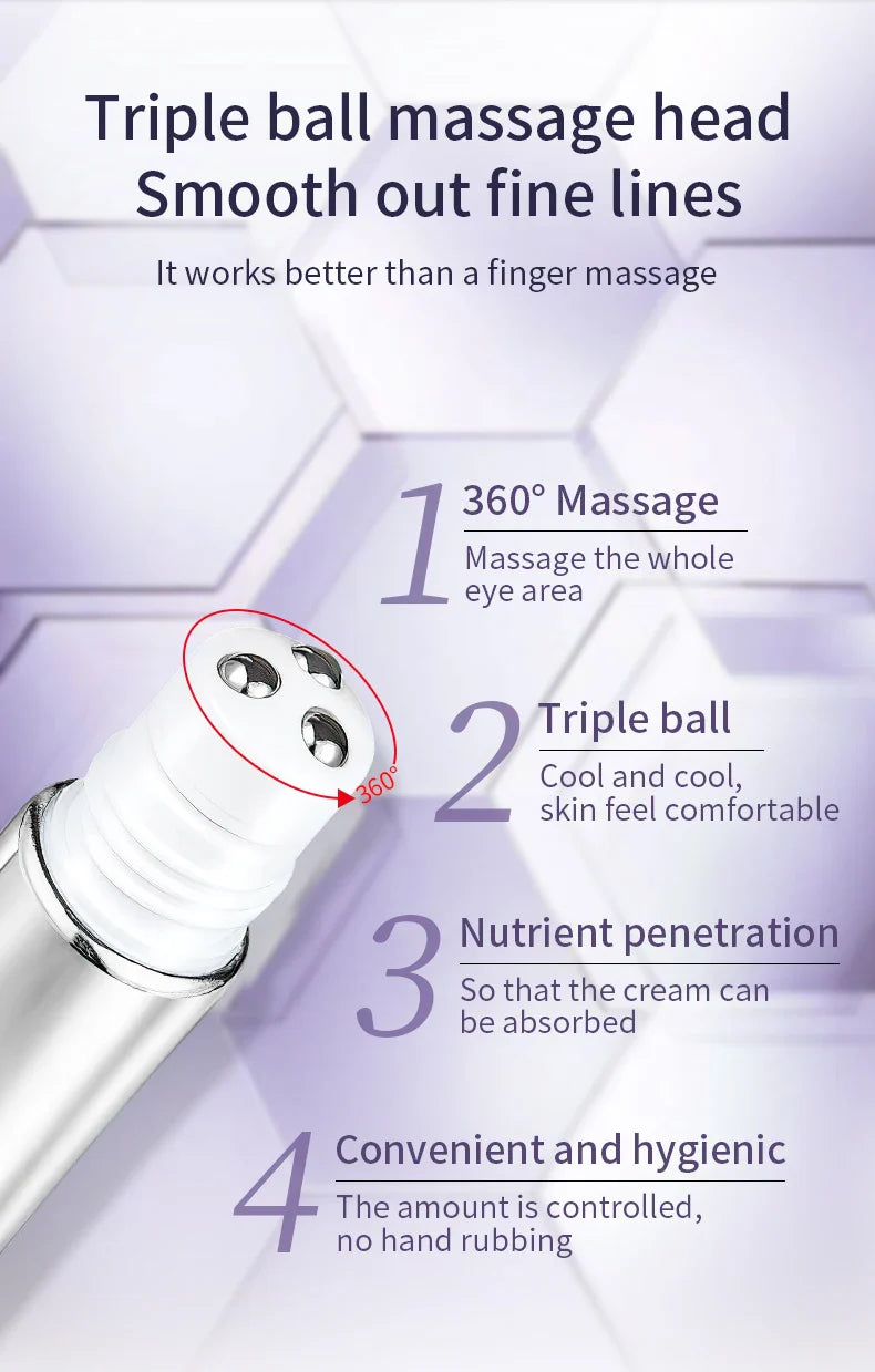 O'CHEAL Anti-Wrinkle Eye Cream Roller – Dark Circle & Puffiness Reducer with Hyaluronic Acid for Anti-Aging Skin Care