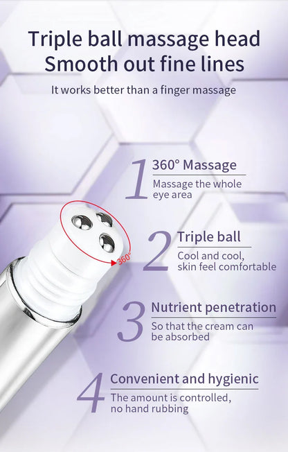O'CHEAL Anti-Wrinkle Eye Cream Roller – Dark Circle & Puffiness Reducer with Hyaluronic Acid for Anti-Aging Skin Care