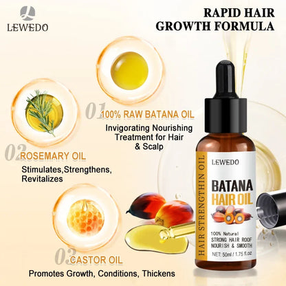 Pure Batana Hair Oil - Natural Hair Growth Treatment for Men & Women with Nourishing Shine Care