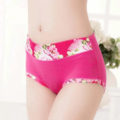 5Pcs Women’s Printed Panties Set - Soft Floral Brief Underwear & Comfortable Sexy Lingerie for Everyday Wear
