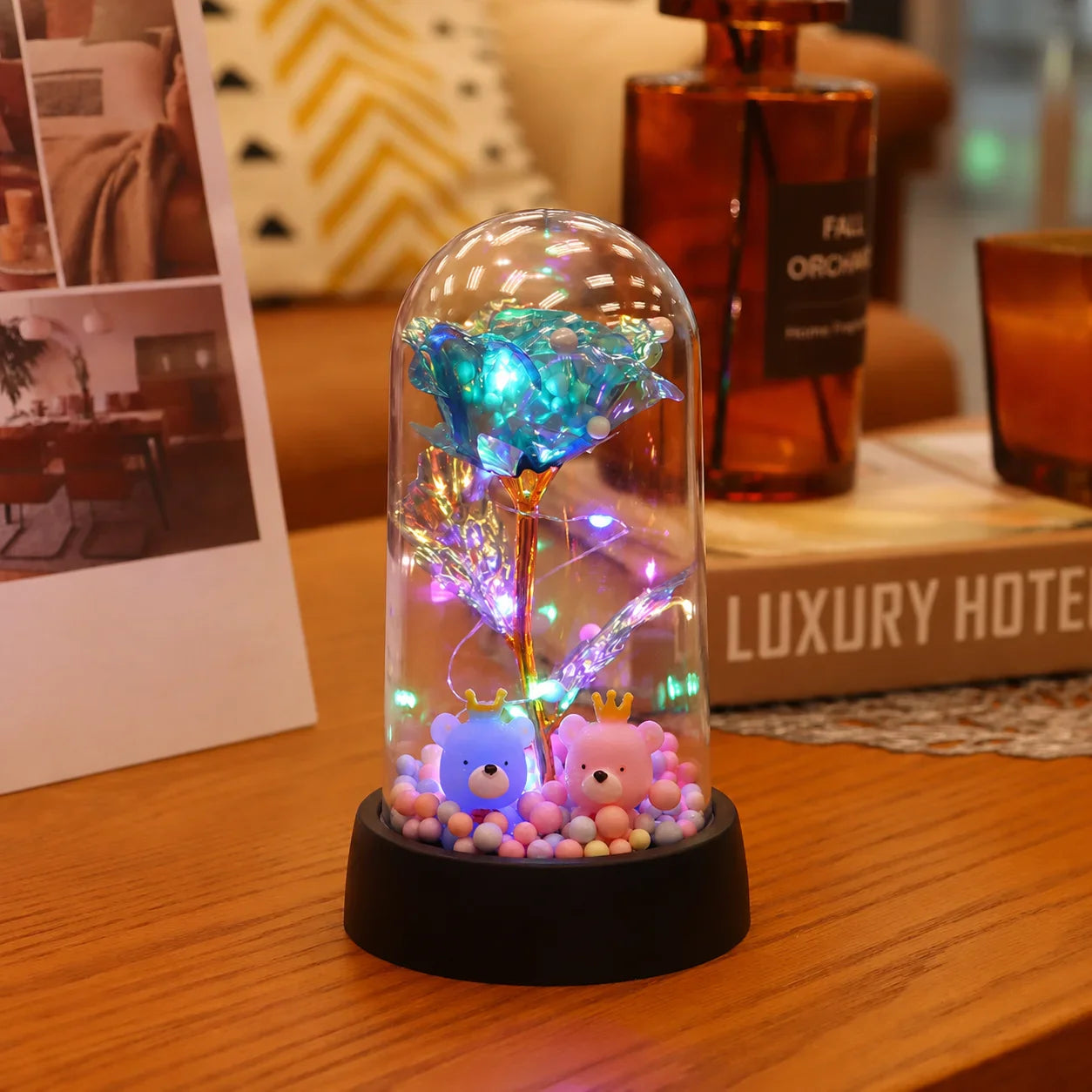 LED Eternal Rose Gift - 24K Gold Foil Flower with Glass Dome Light for Valentine’s Day, Wedding & Special Occasions