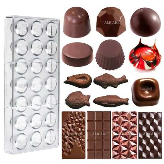 3D Polycarbonate Chocolate Mold - Sphere Diamond Chocolate Bomb & Bonbon Baking Mold for Professional Candy Making