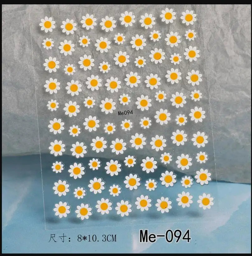 5D Macaron Nail Stickers - Embossed Flower, Fruit, Bear & Rabbit Charms for Summer DIY Manicure Decoration