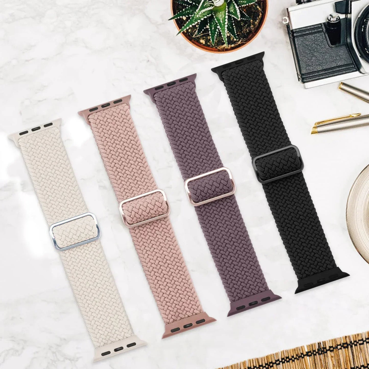 Braided Solo Loop Apple Watch Ultra Band – Elastic Nylon Adjustable Sport Bracelet Strap for iWatch SE, Series 3–9 (38mm–49mm)