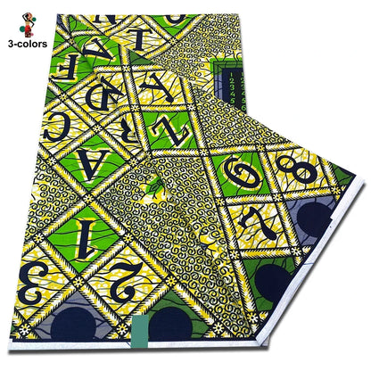 African Real Wax Print Fabric - 100% Cotton Soft Ankara Pagne Material for Dresses