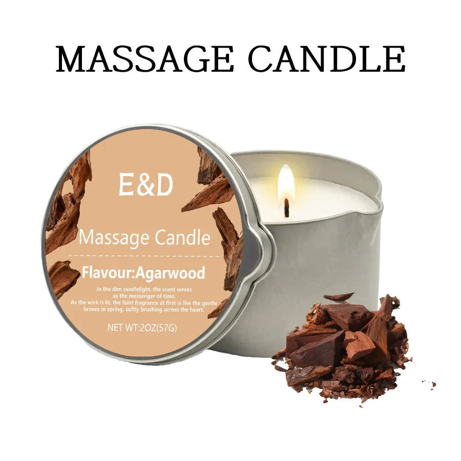 Massage Oil Candle – Aromatherapy Stress Relief Scented Candle for Skin Moisturizing & Spa Relaxation Luxury Home Wellness Candle