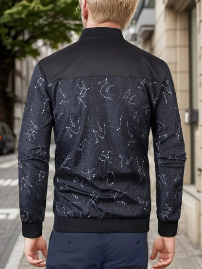 2024 Men's Spring Autumn Jacket – Short Loose Baseball Collar, Solid Color, Business Casual Thin Coat
