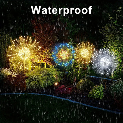 8-Mode Solar Outdoor LED Globe Lamp – Dandelion Fireworks Light with 90/120/150/180/200 LEDs for Garden, Lawn & Holiday Decorations