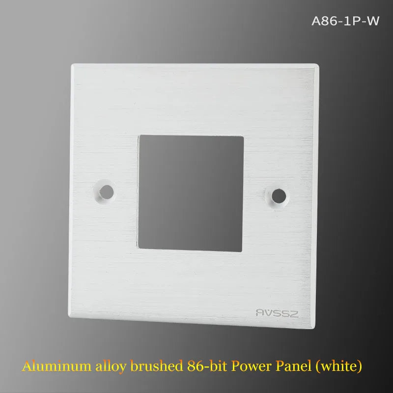 86 Panel Power Box Module - D Type 1/2/3/4 Hole Brushed Matte Blank Plate for XLR HDMI USB BNC VGA RJ45 Connections