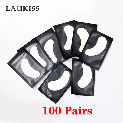 25/50/100 Pairs Hydrogel Eye Patches | Lint-Free Under Eyelash Pads for False Eyelash Application | LAUKISS Paper Stickers