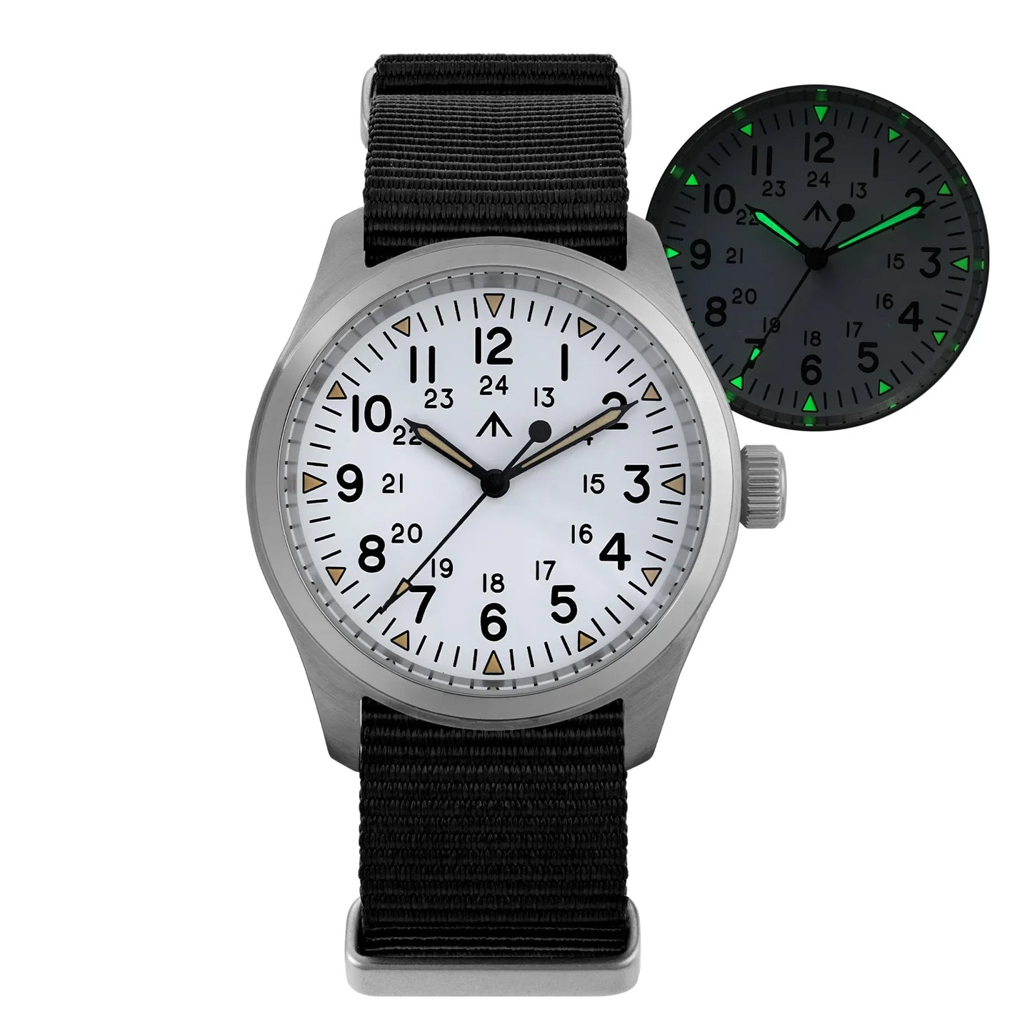 Militado ML08 Vintage Quartz Watch - VH31 Movement 38mm Sapphire Crystal Wristwatch with C3 Green Luminous Dial