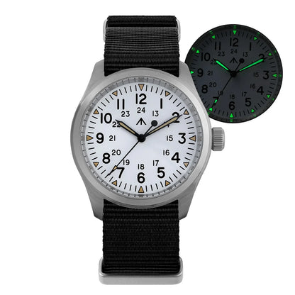 Militado ML08 Vintage Quartz Watch - VH31 Movement 38mm Sapphire Crystal Wristwatch with C3 Green Luminous Dial