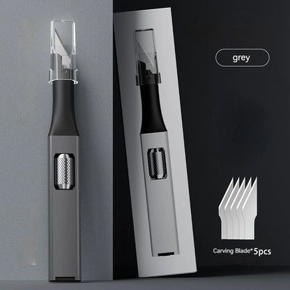 DIY Pen Carving Knife - 5 Interchangeable Horseshoe Art Blades Craft Cutting Tool
