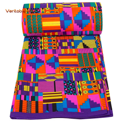 Veritable African Ankara Wax Fabric - 6 Yards Batik Polyester Textile for Dresses, Sewing & DIY Crafts
