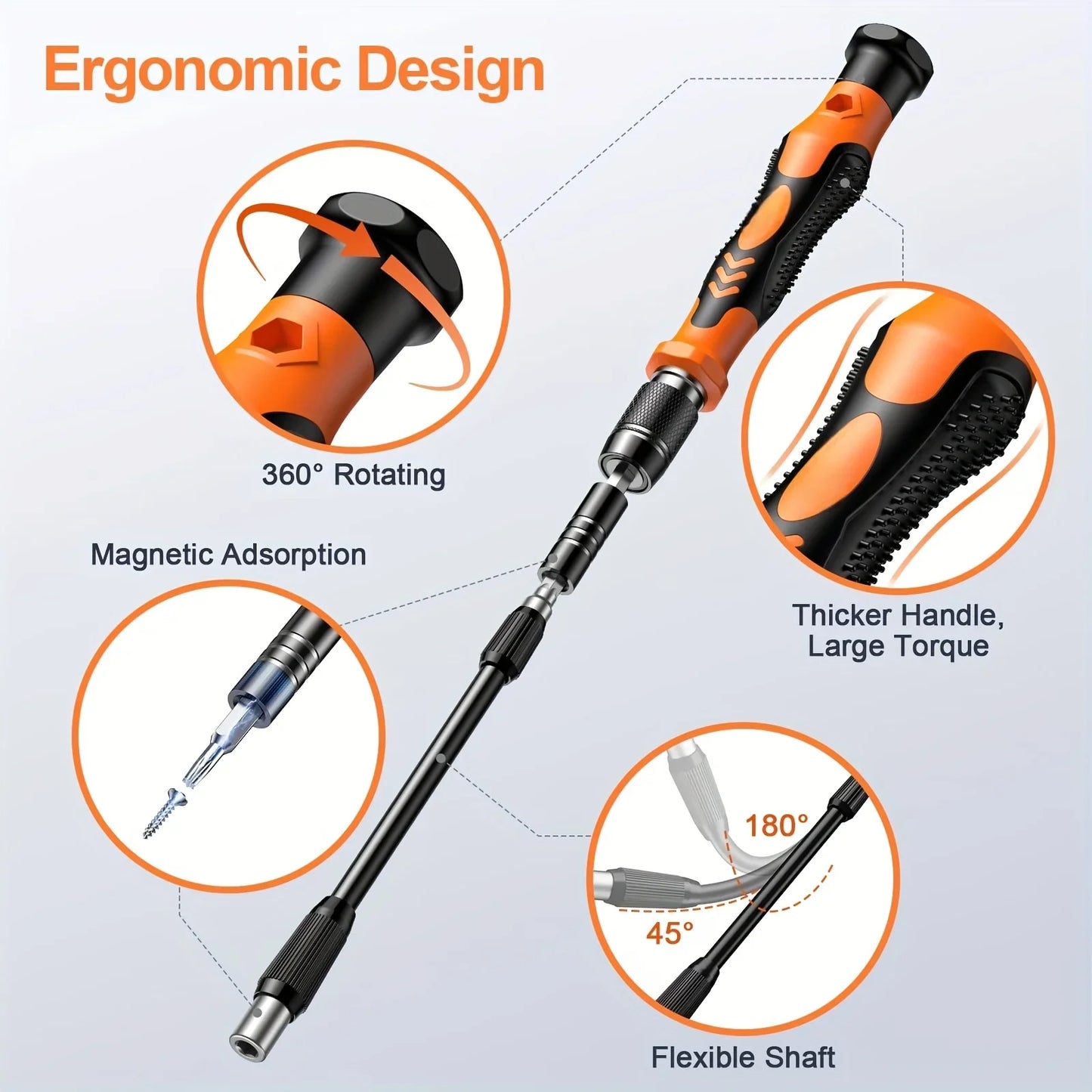 115-in-1 Precision Screwdriver Set - Multi-Bit Repair Tool Kit for iPhone Android Computer Watch and Electronics