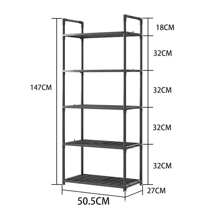 Multilayer Kitchen Shelving - Floor to Ceiling Microwave Oven and Pot Storage Shelf, Multifunctional Household Organizer