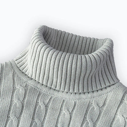 Men's Turtleneck Woolen Sweater - Casual Rollneck Knitted Warm Jumper Winter Pullover Top