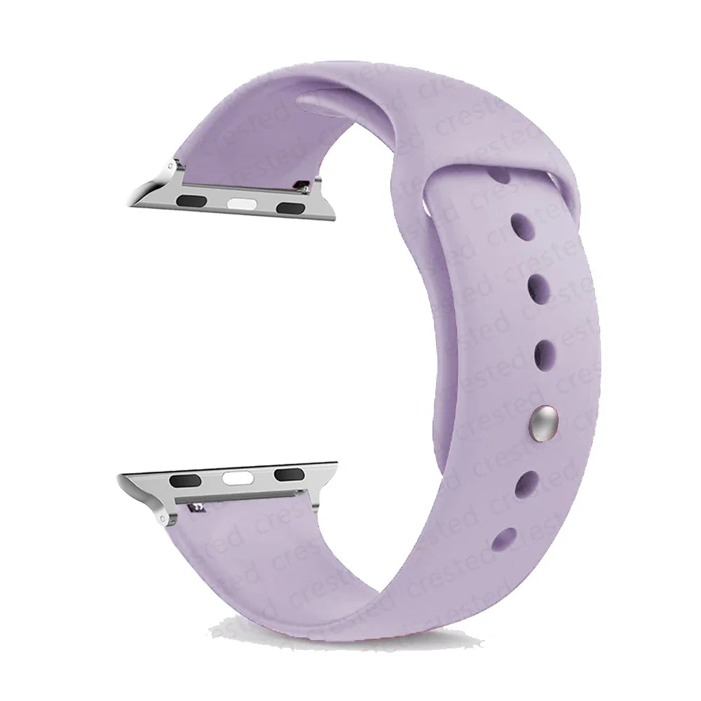 Silicone Apple Watch Band Strap - Sport Replacement Bracelet for iWatch Series Ultra 2, 9, 8, 7, 6, SE 38mm-49mm