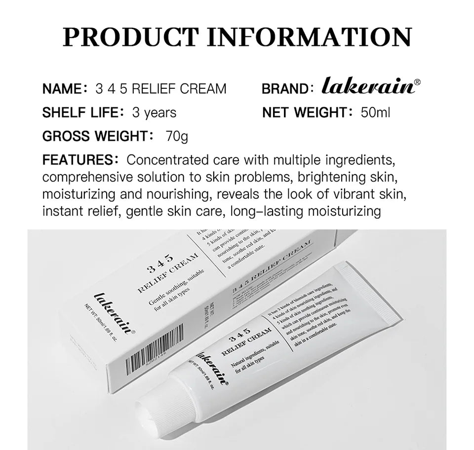 345 Relief Cream – Moisturizing & Soothing Care for Blemish-Free, Nourished Skin