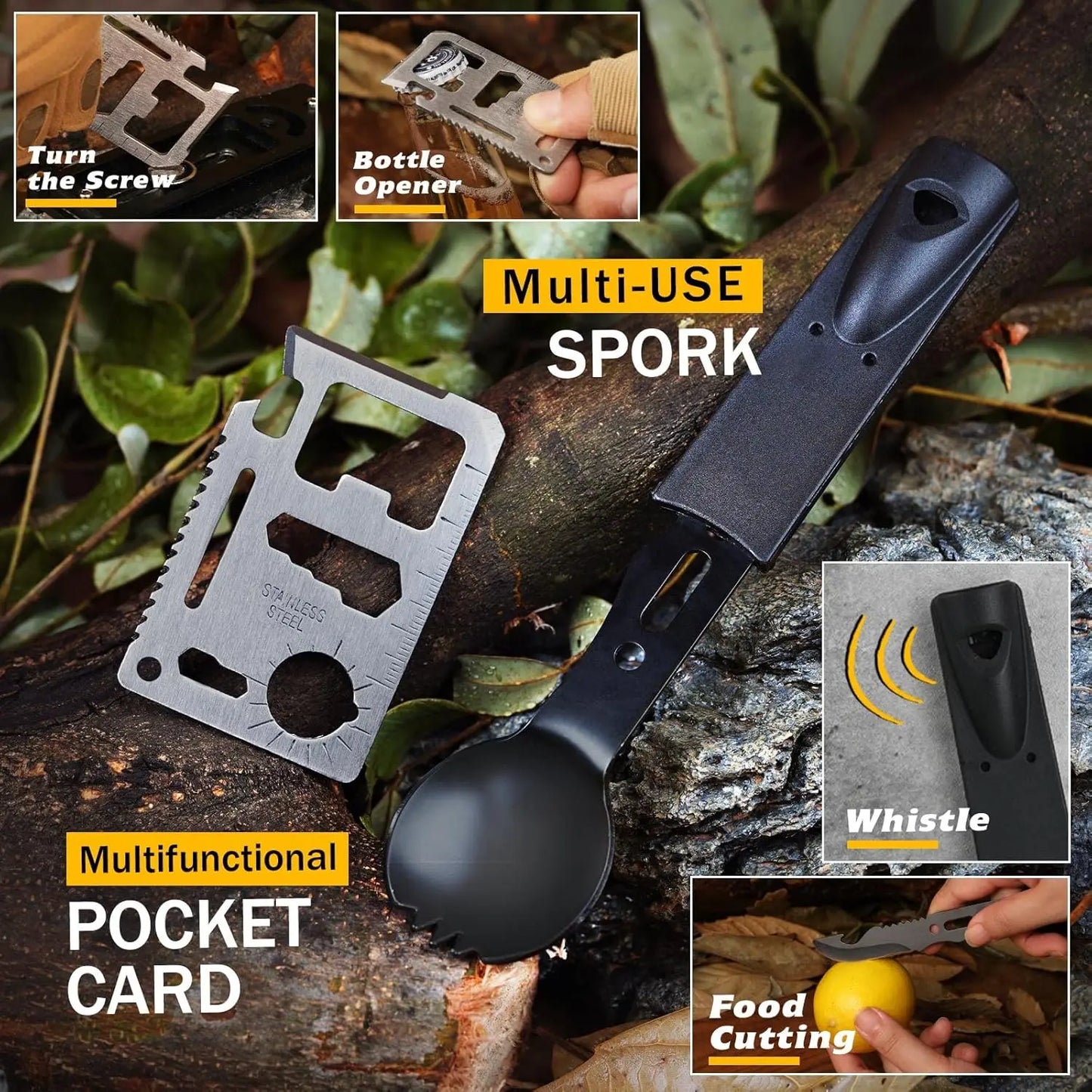 Outdoor Adventure Survival Kit - SOS Emergency First Aid EDC Box Camping Gear and Self-Defense Preparedness Equipment