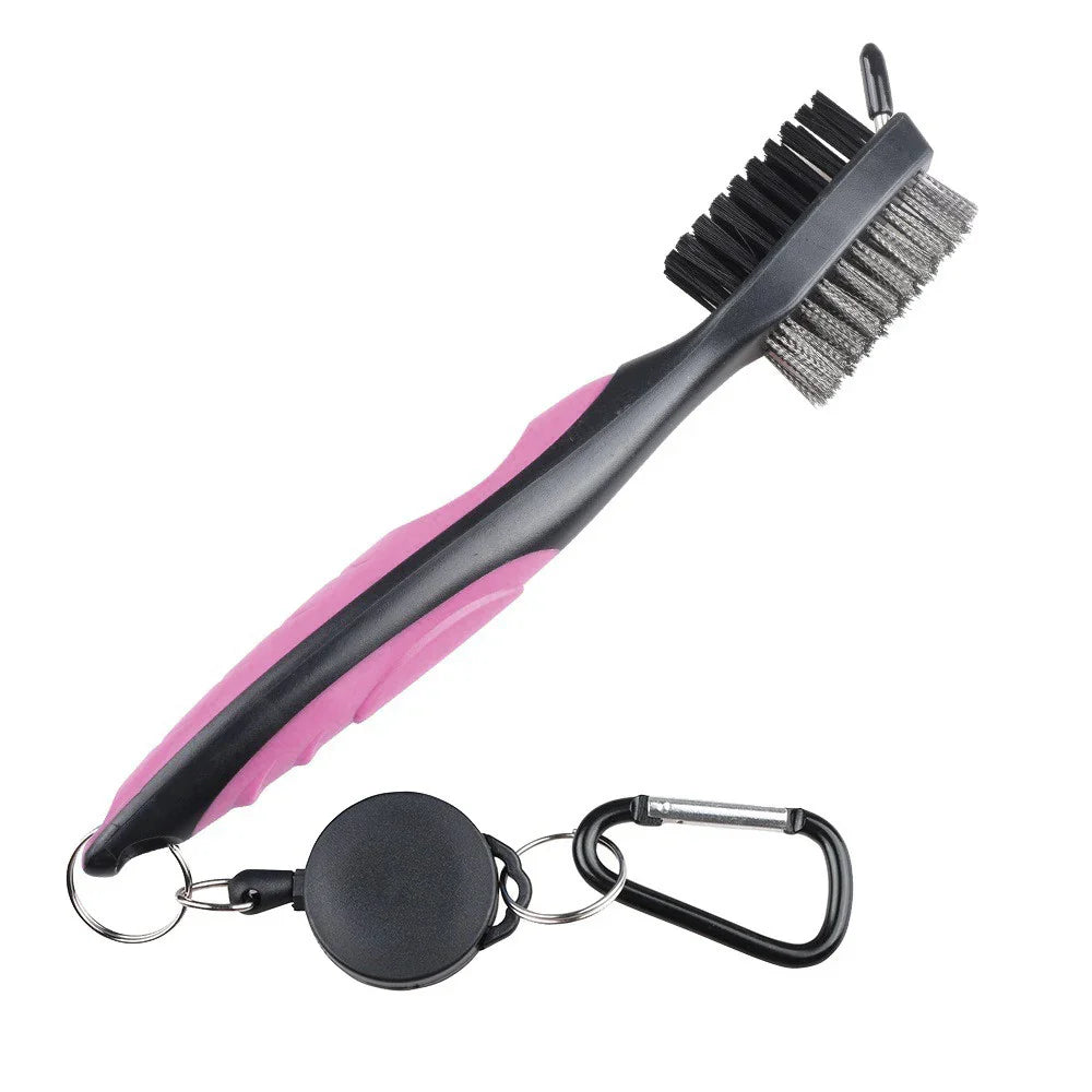 Golf Club Brush with Protective Case: 2-Sided Golf Groove Cleaner Kit for Putter, Wedge, and Ball Groove Cleaning
