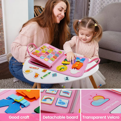 Montessori Busy Board for Toddlers – Sensory Busy Book for Early Education & Fine Motor Skills Learning Toys
