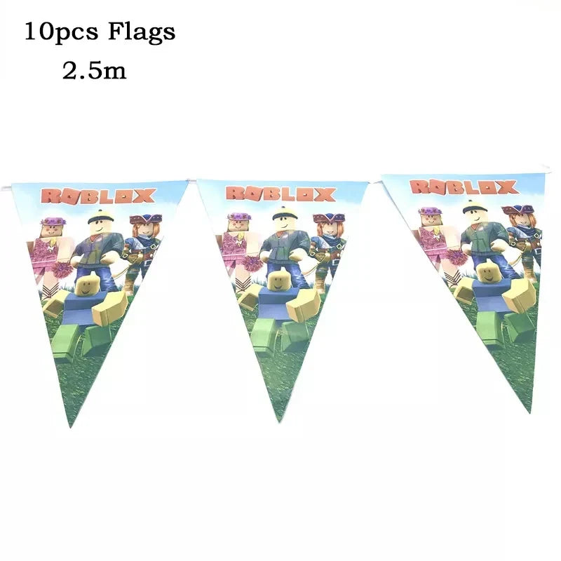 Hot Roblox Theme Party Tablecloth – 108×180cm Disposable Birthday Party Supplies for Boys, Party Decorations & Tableware
