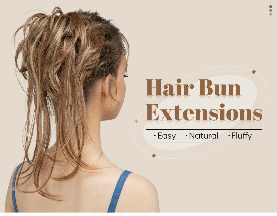 Synthetic Elastic Messy Bun Hairpiece – Curly Scrunchie Chignon, Black, Blonde, Brown Updo Donut for Women, Natural Fake Hair
