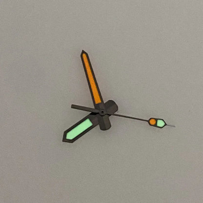 MATELION C3 Lume Fit Watch Hands - Black & Orange Luminous Parts for NH35, NH36, NH70, NH72, 7S26, 7002, 4R35 Movements