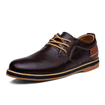 Men’s Genuine Leather Oxford Shoes - Classic Lace-Up Business Casual Dress Shoes Large Size 38-48