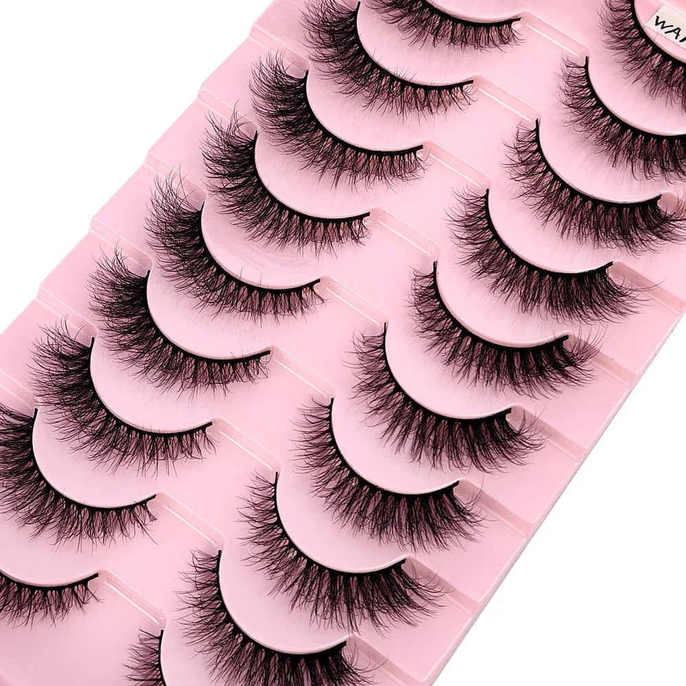 HBZGTLAD 10 Pairs 3D Faux Mink False Eyelashes – Natural Long Look Short Mink Lash Extensions for Makeup & Beauty