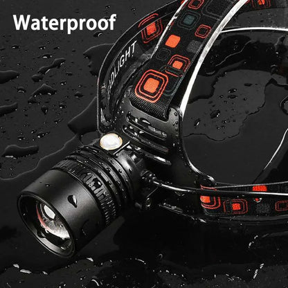 Powerful Rechargeable LED Headlamp – High Lumen Zoomable Telescopic Headlight, Waterproof Outdoor Work Head Torch with Adjustable Beam for Camping & Night Use