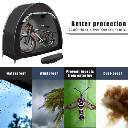Portable Bike Storage Shed Tent - Waterproof Foldable Bicycle Shelter Cover for 1-4 Bikes Outdoor Protection