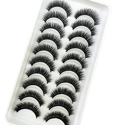 10 Pairs 3D Mink False Eyelashes – Natural Long & Short Fake Lashes Makeup Kit (38 Styles)