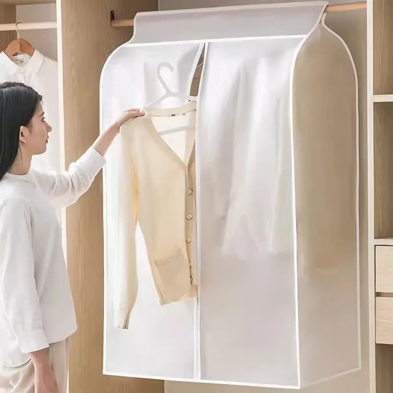 Transparent Clothing Dust Cover — Waterproof Hanging Garment Organizer for Dress & Wardrobe Storage