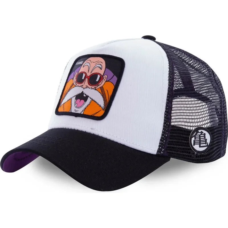 Dragon Ball Son Goku Trucker Cap - Embroidered Adjustable Mesh Sun Visor Hat for Men Summer Travel